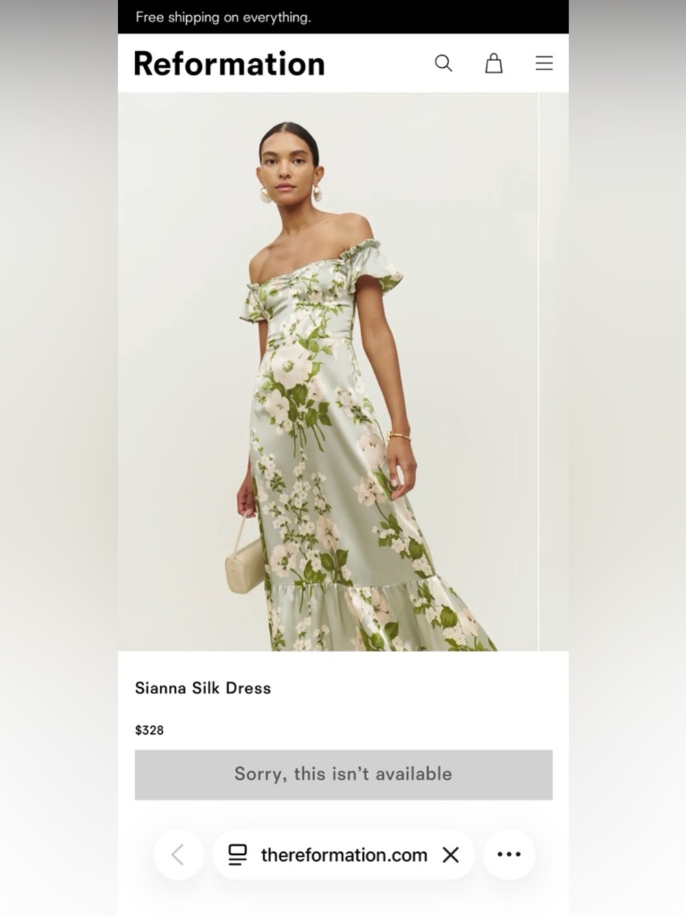 Reformation Sianna Silk Floral Dress